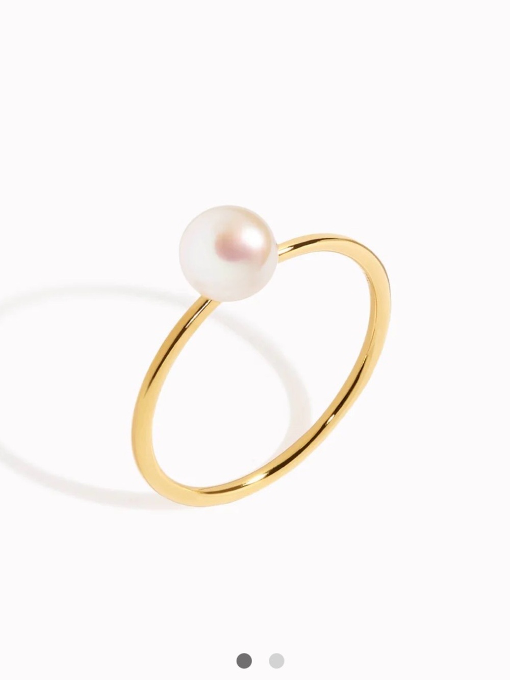 Brand New Linjer Gold Vermeil Ring with Pearl Size 7 - Picture 2 of 2